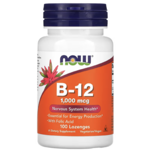 Flacon de Vitamine B12 1000mcg avec pastilles